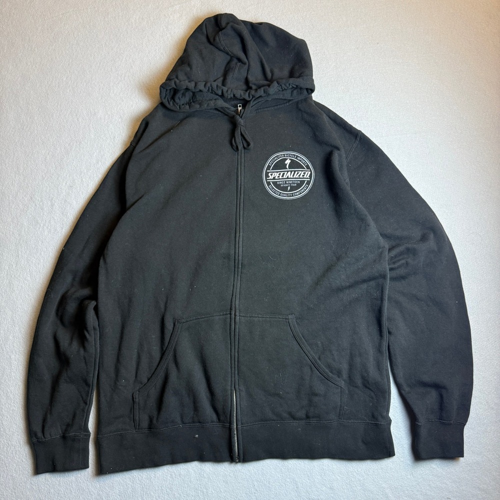 Specialized Bicycle Components Full Zip Hoodie Black Mens XL Cycling Graphic